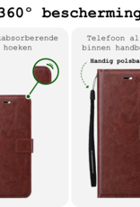BASEY. Hoes Geschikt voor Samsung A16 Hoesje Bookcase Hoes Flip Case Book Cover Met Screenprotector - Hoesje Geschikt voor Samsung Galaxy A16 Hoes Book Case Hoesje - Bruin