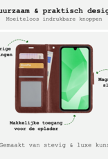BASEY. Hoes Geschikt voor Samsung A16 Hoesje Bookcase Hoes Flip Case Book Cover Met Screenprotector - Hoesje Geschikt voor Samsung Galaxy A16 Hoes Book Case Hoesje - Bruin