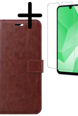 BASEY. Hoes Geschikt voor Samsung A16 Hoesje Bookcase Hoes Flip Case Book Cover Met Screenprotector - Hoesje Geschikt voor Samsung Galaxy A16 Hoes Book Case Hoesje - Bruin