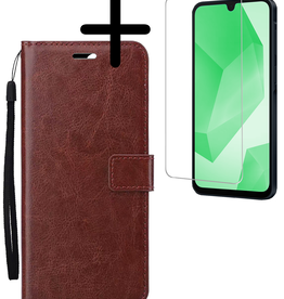 BASEY. BASEY. Samsung Galaxy A16 Hoesje Bookcase Met Screenprotector - Bruin