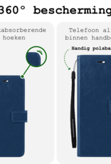 BASEY. Hoes Geschikt voor Samsung A16 Hoesje Bookcase Hoes Flip Case Book Cover Met Screenprotector - Hoesje Geschikt voor Samsung Galaxy A16 Hoes Book Case Hoesje - Donkerblauw