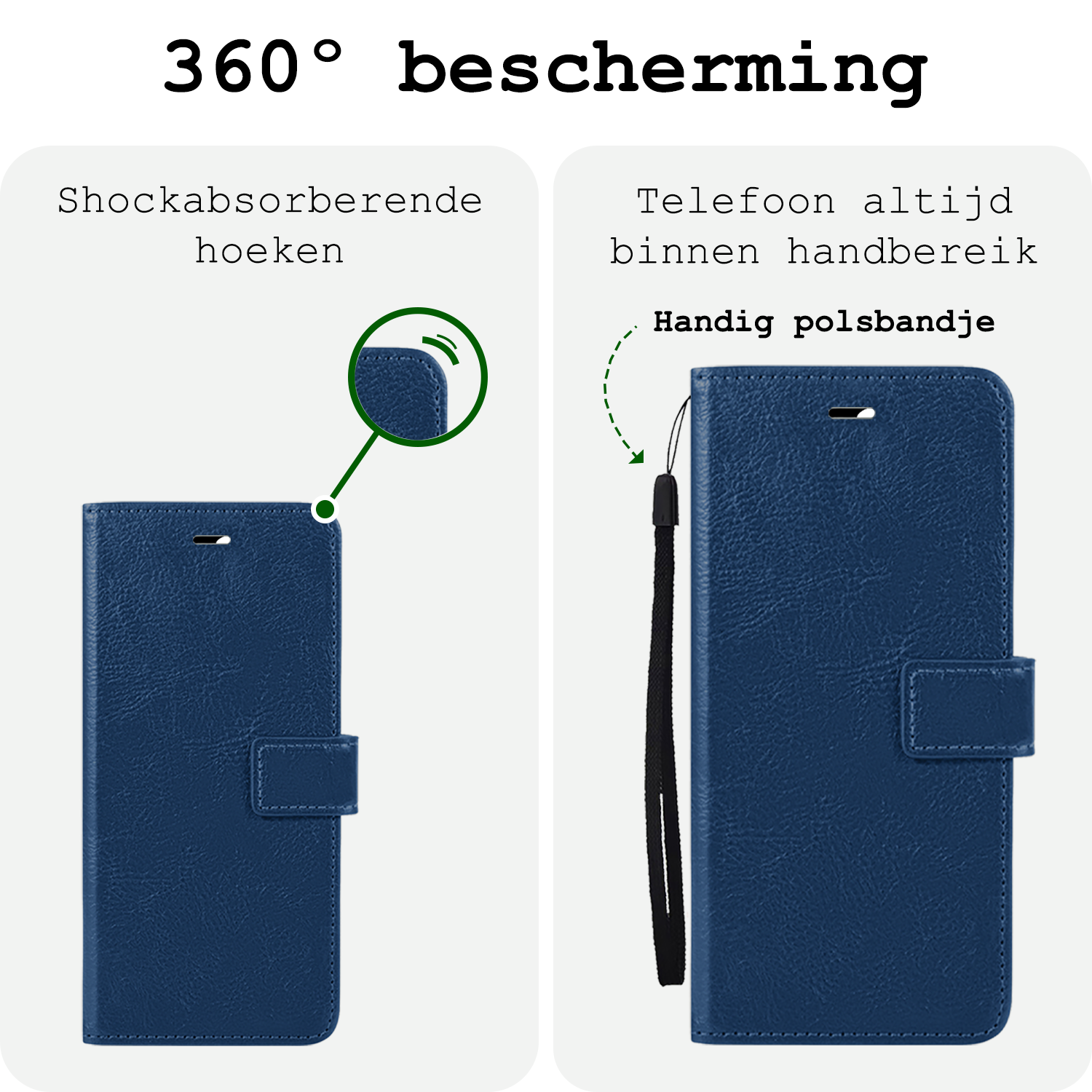 BASEY. Hoes Geschikt voor Samsung A16 Hoesje Bookcase Hoes Flip Case Book Cover Met Screenprotector - Hoesje Geschikt voor Samsung Galaxy A16 Hoes Book Case Hoesje - Donkerblauw