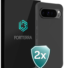 Forterra Forterra Google Pixel 9 Pro Hoesje Siliconen - Zwart - 2 PACK