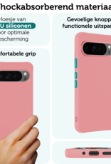 Forterra Hoesje Geschikt voor Google Pixel 9 Pro Hoesje Siliconen Case Hoes - Hoes Geschikt voor Google Pixel 9 Pro Hoes Cover Case - Lichtroze - 2 PACK