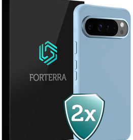 Forterra Forterra Google Pixel 9 Pro Hoesje Siliconen - Lichtblauw - 2 PACK