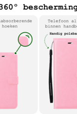 BASEY. Hoes Geschikt voor Samsung A16 Hoesje Bookcase Hoes Flip Case Book Cover Met Screenprotector - Hoesje Geschikt voor Samsung Galaxy A16 Hoes Book Case Hoesje - Lichtroze