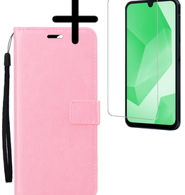 BASEY. BASEY. Samsung Galaxy A16 Hoesje Bookcase Met Screenprotector - Lichtroze