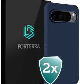 Forterra Forterra Google Pixel 9 Pro Hoesje Siliconen - Donkerblauw - 2 PACK