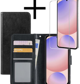 NoXx NoXx Samsung Galaxy S24 FE Hoesje Bookcase Met Screenprotector - Zwart