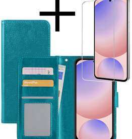 NoXx NoXx Samsung Galaxy S24 FE Hoesje Bookcase Met Screenprotector - Turquoise