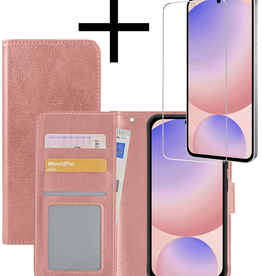 NoXx NoXx Samsung Galaxy S24 FE Hoesje Bookcase Met Screenprotector - Rose Goud