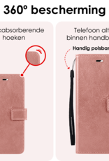 NoXx Hoes Geschikt voor Samsung S24 FE Hoesje Book Case Hoes Flip Cover Wallet Bookcase Met Screenprotector - Rosé goud