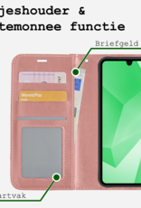 BASEY. Hoes Geschikt voor Samsung A16 Hoesje Bookcase Hoes Flip Case Book Cover Met Screenprotector - Hoesje Geschikt voor Samsung Galaxy A16 Hoes Book Case Hoesje - Rosé goud