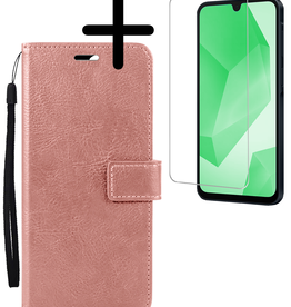 BASEY. BASEY. Samsung Galaxy A16 Hoesje Bookcase Met Screenprotector - Rose Goud