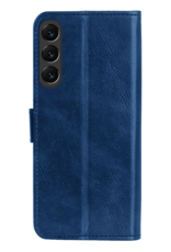NoXx Hoes Geschikt voor Samsung S24 FE Hoesje Book Case Hoes Flip Cover Wallet Bookcase Met Screenprotector - Donkerblauw