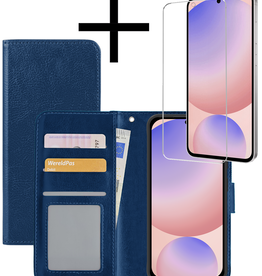 NoXx NoXx Samsung Galaxy S24 FE Hoesje Bookcase Met Screenprotector - Donkerblauw