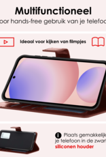 NoXx Hoes Geschikt voor Samsung S24 FE Hoesje Book Case Hoes Flip Cover Wallet Bookcase Met Screenprotector - Bruin