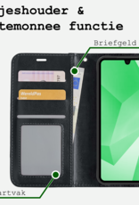 BASEY. Hoes Geschikt voor Samsung A16 Hoesje Bookcase Hoes Flip Case Book Cover Met Screenprotector - Hoesje Geschikt voor Samsung Galaxy A16 Hoes Book Case Hoesje - Zwart