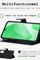 BASEY. Hoes Geschikt voor Samsung A16 Hoesje Bookcase Hoes Flip Case Book Cover Met Screenprotector - Hoesje Geschikt voor Samsung Galaxy A16 Hoes Book Case Hoesje - Zwart