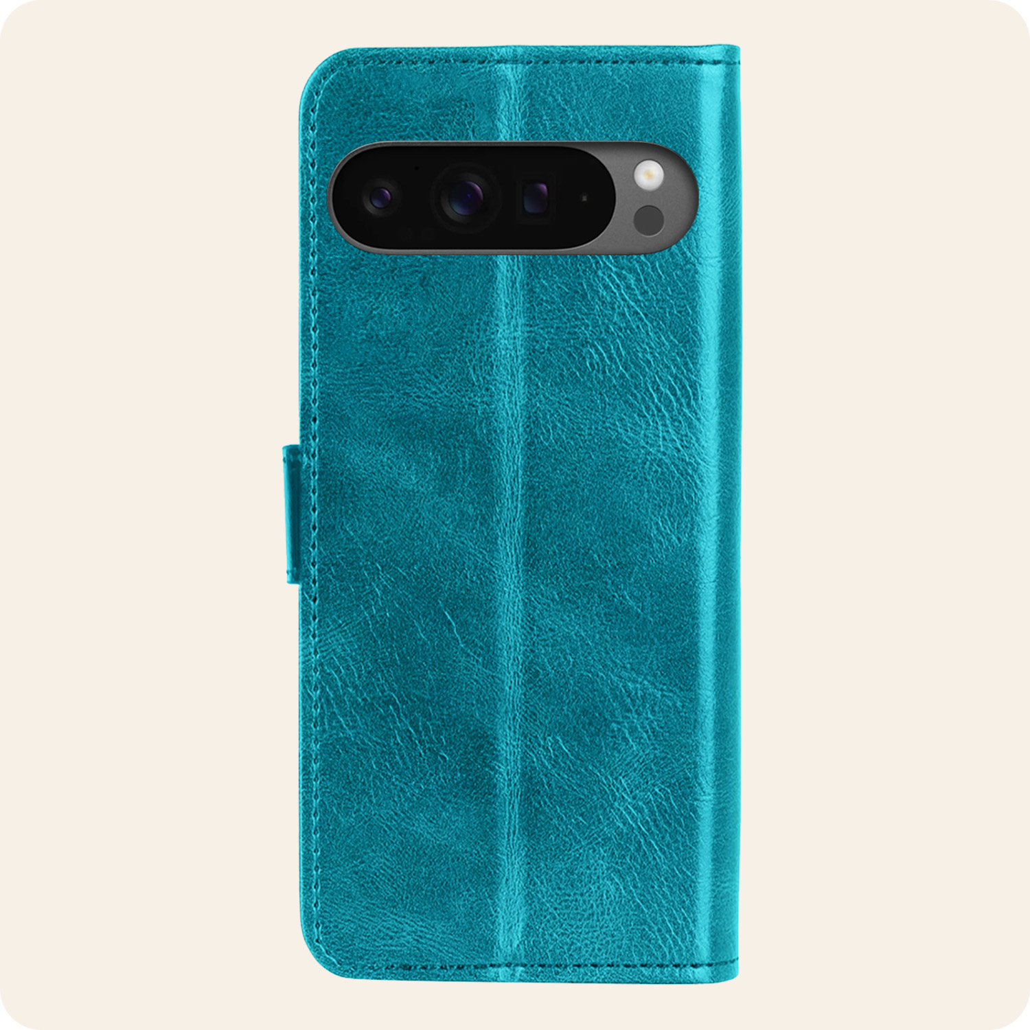 Nomfy Hoesje Geschikt voor Google Pixel 9 Pro Hoesje Book Case Hoes Portemonnee Cover Walletcase Met 2x Screenprotector - Hoes Geschikt voor Google Pixel 9 Pro Hoes Bookcase Hoesje - Turquoise