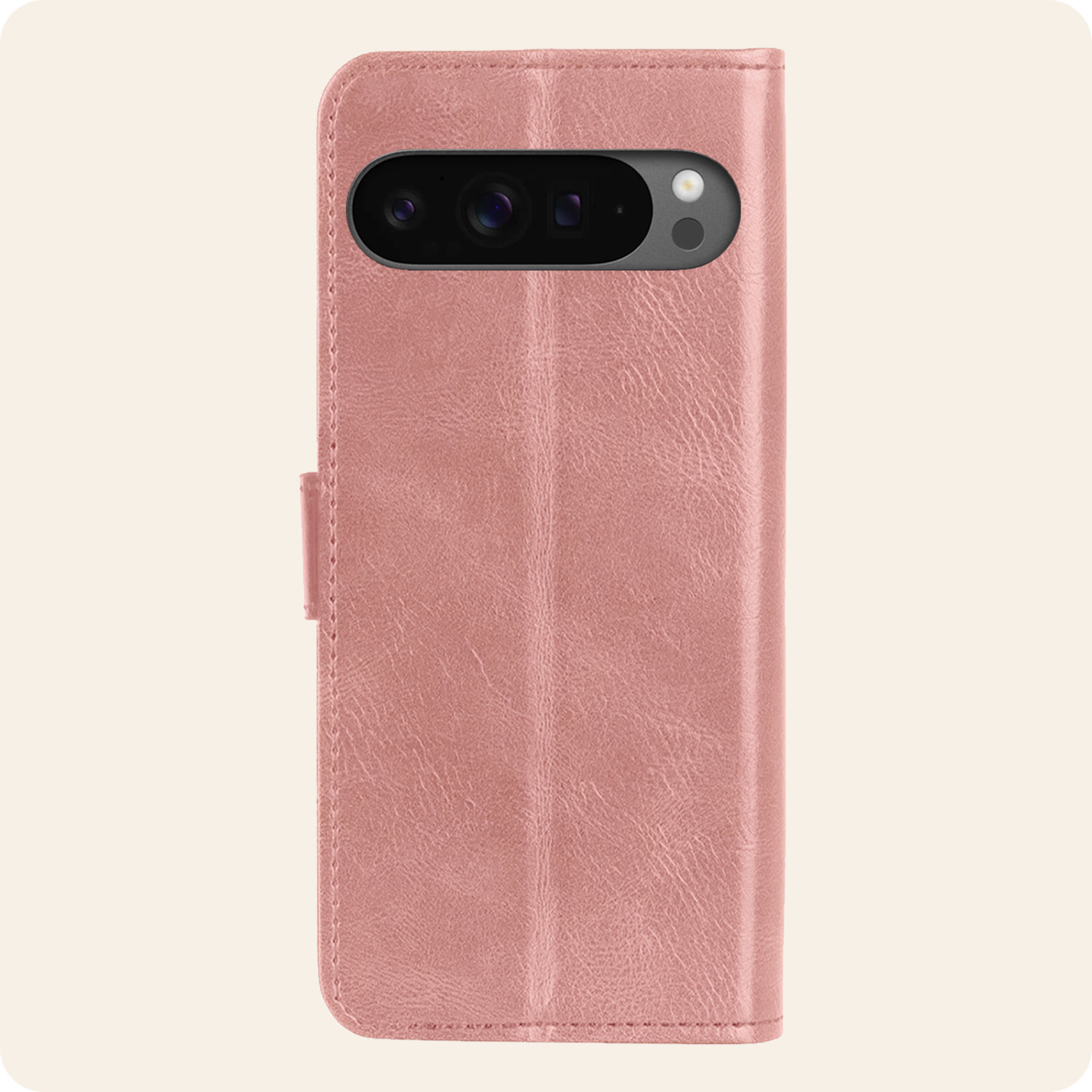 Nomfy Hoesje Geschikt voor Google Pixel 9 Pro Hoesje Book Case Hoes Portemonnee Cover Walletcase Met 2x Screenprotector - Hoes Geschikt voor Google Pixel 9 Pro Hoes Bookcase Hoesje - Rosé goud