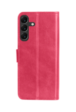 BASEY. Hoes Geschikt voor Samsung A16 Hoesje Bookcase Hoes Flip Case Book Cover Met 2x Screenprotector - Hoesje Geschikt voor Samsung Galaxy A16 Hoes Book Case Hoesje - Donkerroze