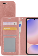 NoXx Hoes Geschikt voor Samsung S24 FE Hoesje Book Case Hoes Flip Cover Wallet Bookcase - Rosé goud