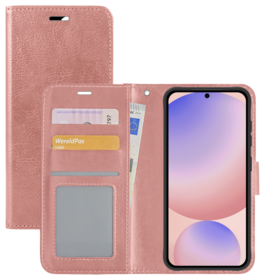 NoXx NoXx Samsung Galaxy S24 FE Hoesje Bookcase - Rose Goud