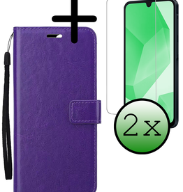 BASEY. BASEY. Samsung Galaxy A16 Hoesje Bookcase Met 2x Screenprotector - Paars