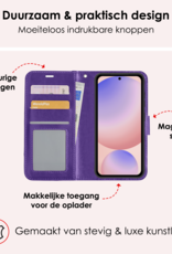 NoXx Hoes Geschikt voor Samsung S24 FE Hoesje Book Case Hoes Flip Cover Wallet Bookcase - Paars