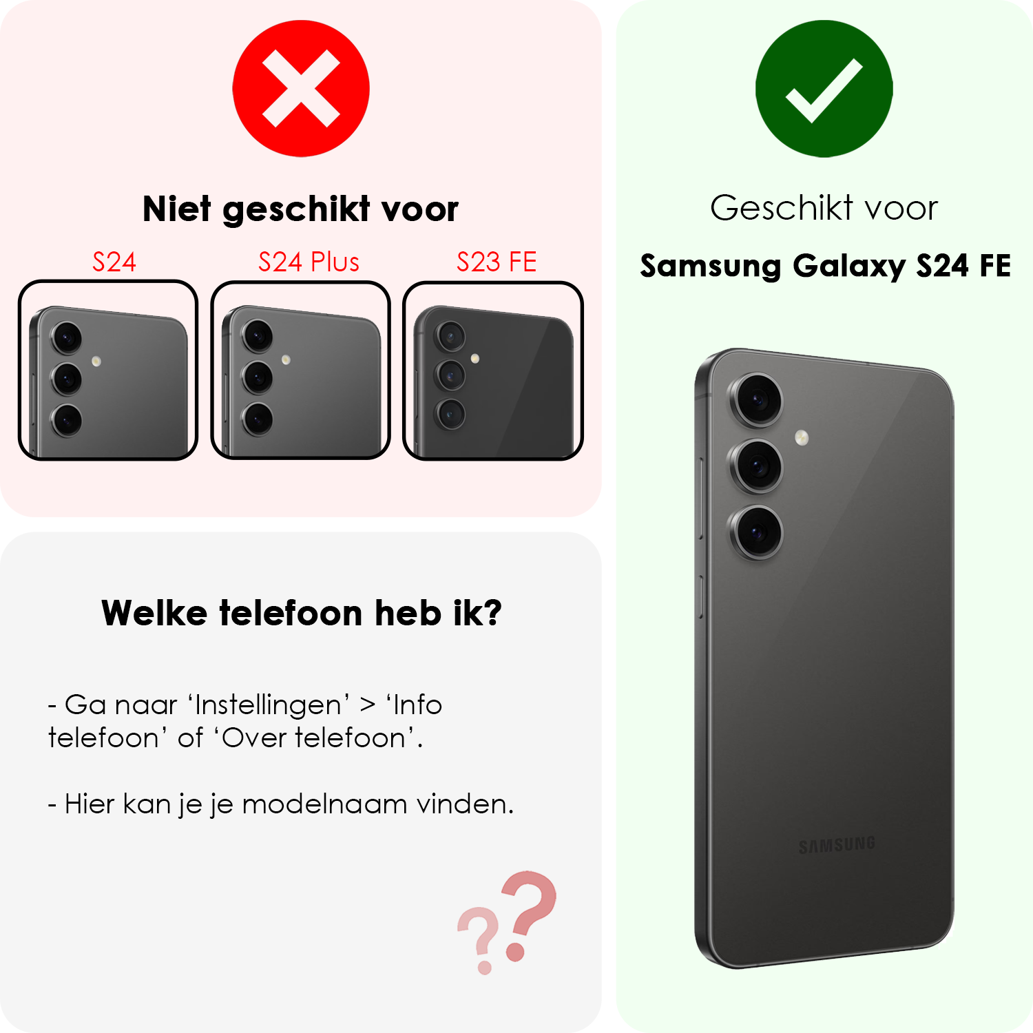 NoXx Hoes Geschikt voor Samsung S24 FE Hoesje Book Case Hoes Flip Cover Wallet Bookcase - Donkerroze