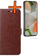 Nomfy Hoesje Geschikt voor Google Pixel 9 Pro Hoesje Book Case Hoes Portemonnee Cover Walletcase Met Screenprotector - Hoes Geschikt voor Google Pixel 9 Pro Hoes Bookcase Hoesje - Bruin