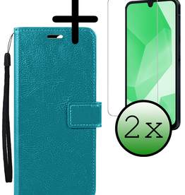 BASEY. BASEY. Samsung Galaxy A16 Hoesje Bookcase Met 2x Screenprotector - Turquoise