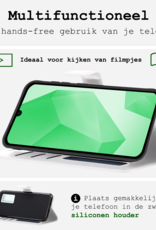 BASEY. Hoes Geschikt voor Samsung A16 Hoesje Bookcase Hoes Flip Case Book Cover Met 2x Screenprotector - Hoesje Geschikt voor Samsung Galaxy A16 Hoes Book Case Hoesje - Wit