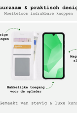 BASEY. Hoes Geschikt voor Samsung A16 Hoesje Bookcase Hoes Flip Case Book Cover Met 2x Screenprotector - Hoesje Geschikt voor Samsung Galaxy A16 Hoes Book Case Hoesje - Wit