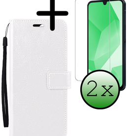 BASEY. BASEY. Samsung Galaxy A16 Hoesje Bookcase Met 2x Screenprotector - Wit
