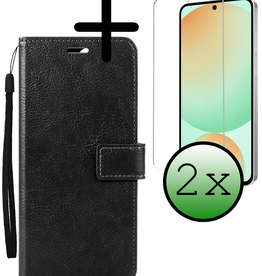 BASEY. BASEY. Samsung Galaxy S24 FE Hoesje Bookcase Met 2x Screenprotector - Zwart