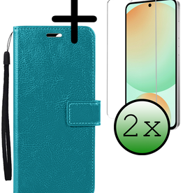 BASEY. BASEY. Samsung Galaxy S24 FE Hoesje Bookcase Met 2x Screenprotector - Turquoise