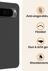 Nomfy Hoesje Geschikt voor Google Pixel 9 Pro Hoesje Siliconen Case Hoes Met 2x Screenprotector - Hoes Geschikt voor Google Pixel 9 Pro Hoes Cover Case - Zwart
