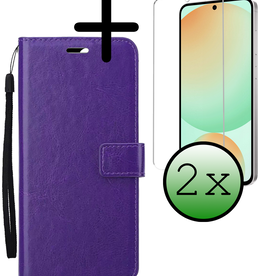 BASEY. BASEY. Samsung Galaxy S24 FE Hoesje Bookcase Met 2x Screenprotector - Paars