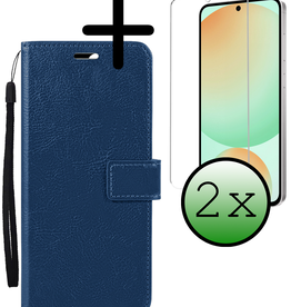 BASEY. BASEY. Samsung Galaxy S24 FE Hoesje Bookcase Met 2x Screenprotector - Donkerblauw