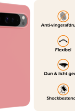 Nomfy Hoesje Geschikt voor Google Pixel 9 Pro Hoesje Siliconen Case Hoes Met 2x Screenprotector - Hoes Geschikt voor Google Pixel 9 Pro Hoes Cover Case - Lichtroze