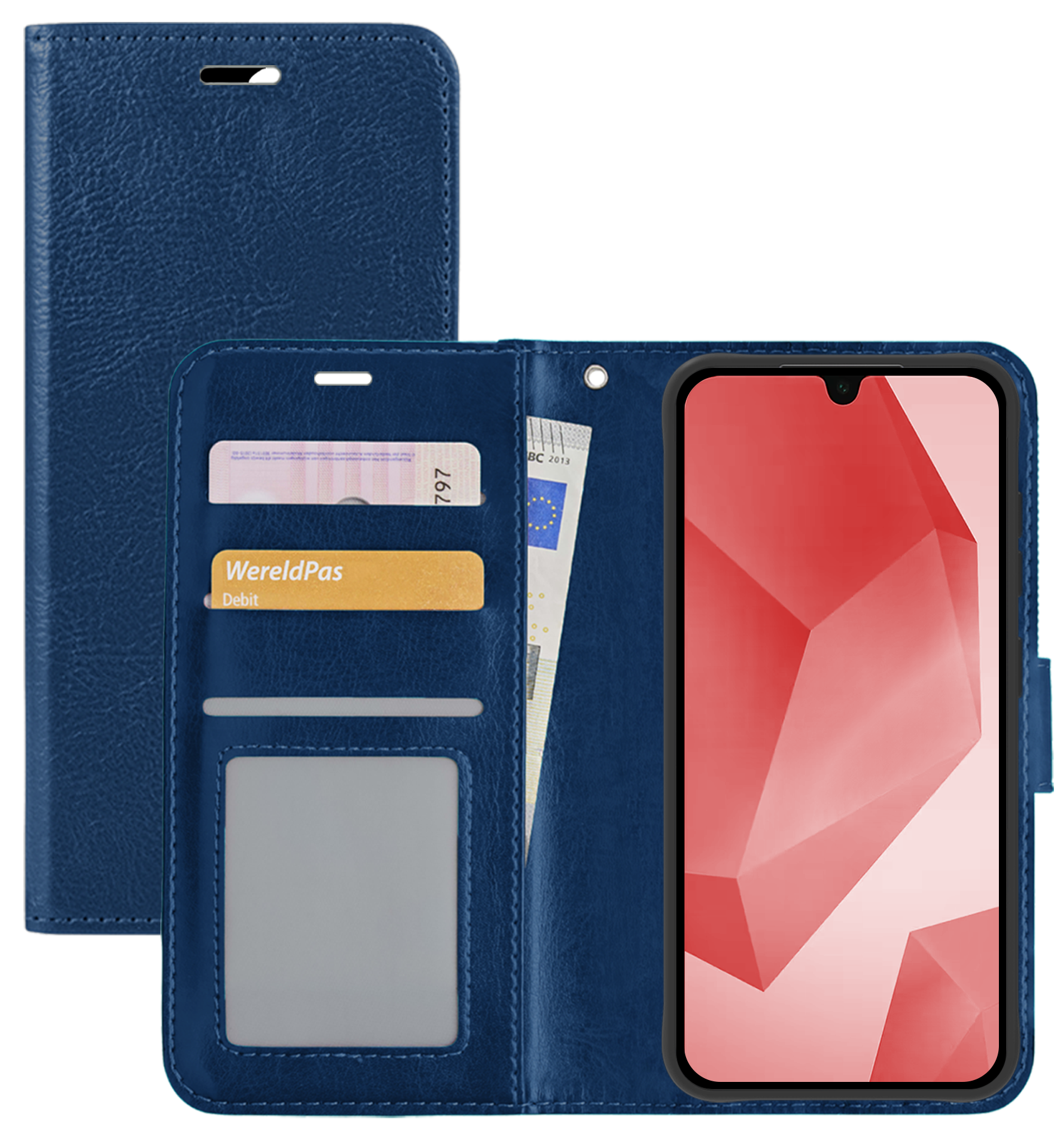 NoXx Hoes Geschikt voor Samsung A16 Hoesje Book Case Hoes Flip Cover Wallet Bookcase - Donkerblauw