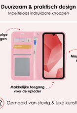 NoXx Hoes Geschikt voor Samsung A16 Hoesje Book Case Hoes Flip Cover Wallet Bookcase - Lichtroze