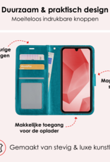 NoXx Hoes Geschikt voor Samsung A16 Hoesje Book Case Hoes Flip Cover Wallet Bookcase - Turquoise