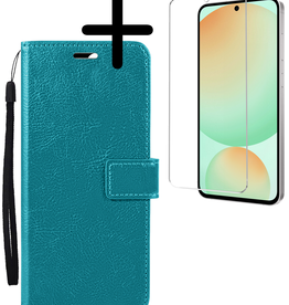 BASEY. BASEY. Samsung Galaxy S24 FE Hoesje Bookcase Met Screenprotector - Turquoise