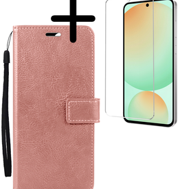 BASEY. BASEY. Samsung Galaxy S24 FE Hoesje Bookcase Met Screenprotector - Rose Goud