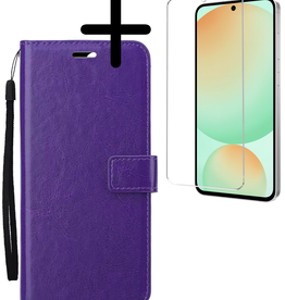 BASEY. BASEY. Samsung Galaxy S24 FE Hoesje Bookcase Met Screenprotector - Paars