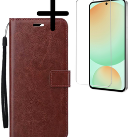BASEY. BASEY. Samsung Galaxy S24 FE Hoesje Bookcase Met Screenprotector - Bruin