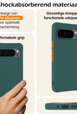 Nomfy Hoesje Geschikt voor Google Pixel 9 Pro Hoesje Siliconen Case Hoes Met Screenprotector - Hoes Geschikt voor Google Pixel 9 Pro Hoes Cover Case - Donkergroen